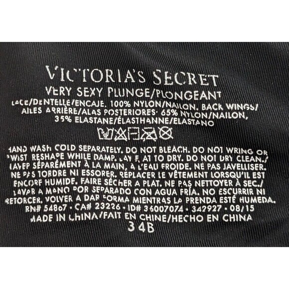 Victoria's Secret Bra Women’s 34B Black Lace Miracle Plunge Very Sexy-READ - Picture 7 of 7